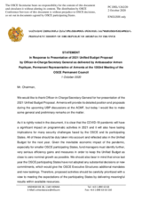 Statement by the Delegation of Armenia in response to the presentation of the 2021 Unified Budget Proposal