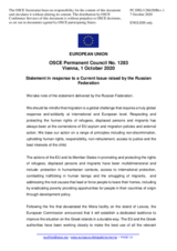Statement by the German EU Presidency in response to the statement by the Delegation of the Russian Federation on violations of the rights of refugees and migrants in the European Union