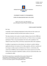 Statement by the Delegation of Norway in response to the update by Ambassador Heidi Grau, and to the report by Ambassador Yaşar Halit Çevik