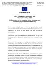 Statement by the German EU Presidency on the European and World Day against the Death Penalty, observed on 10 October 2020