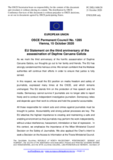 Statement by the German EU Presidency on the third anniversary of the murder of journalist and blogger Ms. D. Caruana Galizia