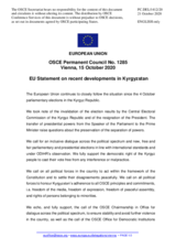 Statement by the German EU Presidency on the situation in Kyrgyzstan after the recent parliamentary elections