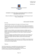 Statement by the Delegation of Norway on the situation in Kyrgyzstan after the recent parliamentary elections