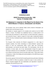 Statement by the German EU Presidency in response to the report by the Head of the OSCE Mission in Kosovo, Ambassador Jan Braathu