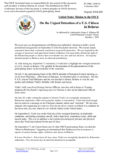 Statement by the Delegation of the United States of America on recent developments in Belarus