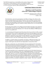 Statement by the Delegation of the United States of America in response to the presentation of the 2021 Unified Budget Proposal