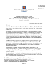 Statement by the Delegation of Norway in response to the report by the Head of the OSCE Mission to Moldova, Dr. Claus Neukirch