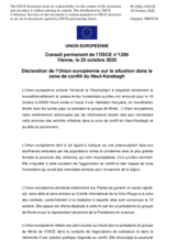 Déclaration de l’Union européenne sur la situation dans la zone de conflit du Haut-Karabagh