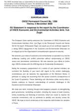 Statement by the German EU Presidency in response to the report by the Co-ordinator of OSCE Economic and Environmental Activities, Ambassador Vuk Žugić