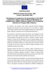 Statement by the German EU Presidency in response to the statements by delegations on the Moscow Mechanism invoked by seventeen OSCE Participating States