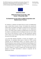 Statement by the German EU Presidency on the review of OSCE co-operation with the Mediterranean Partners for Co-operation