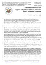 Statement by the Delegation of the United States of America in response to the address by the Co-chairs of the Geneva International Discussions