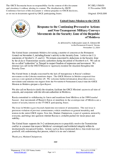 Statement by the Delegation of the United States of America on the continuing provocative actions and non-transparent military convoy movements in the security zone of the Republic of Moldova