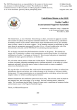 Statement by the Delegation of the United States of America on the situation in and around Nagorno-Karabakh