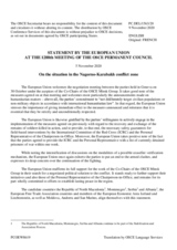 Statement by the German EU Presidency on the Joint Statement of the Three Co-Chairing Countries of the OSCE Minsk Group 