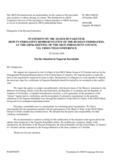 Statement by the Delegation of the Russian Federation regarding the conflict in and around Nagorno-Karabakh 