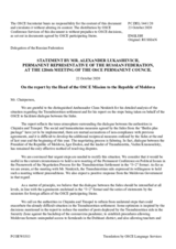 Statement by the Delegation of the Russian Federation in response to the report by the Head of the OSCE Mission to Moldova, Dr. Claus Neukirch