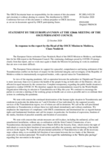 Statement by the German EU Presidency in response to the report by the Head of the OSCE Mission to Moldova, Dr. Claus Neukirch