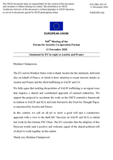 Statement by the German EU Presidency on the development of an OSCE best practice guide on combating illicit trafficking of small arms and light weapons (SALW) and conventional ammunition (CA) 