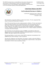 Statement by the Delegation of the United States of America on presidential elections in Moldova, held on 1 and 15 November 2020