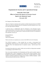 Ambassador Tuula Yrjölä, Officer-in-Charge in the absence of a Secretary General