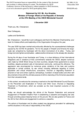 H.E. Mr. Ara Aivazian, Minister of Foreign Affairs