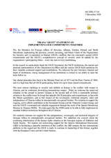 "Quint" statement on behalf of the Albanian Chairmanship, Slovakia, Sweden, Poland and North Macedonia, on Implementing our Commitments Together