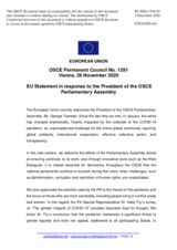 Statement by the German EU Presidency in response to the address by the President of the OSCE Parliamentary Assembly, H.E. George Tsereteli