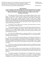 Joint Statement by the co-sponsors of the OSCE MC DD on the OSCE Permanent Monitoring and Verification of the Areas Adjacent to the Ukrainian-Russian State Border, which are Temporarily not under Control of the Ukrainian Government