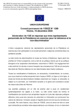 Déclaration de l’UE en réponse aux trois représentants personnels de la Présidence en exercice pour la tolérance et la non-discrimination