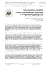 Statement by the Delegation of the United States of America in response to the address by the President of the International Committee of the Red Cross, Mr. P. Maurer