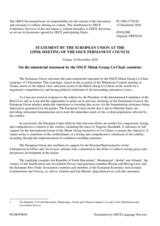 Statement by the German EU Presidency on the Joint statement by the heads of delegations of the OSCE Minsk Group Co-Chair countries