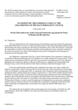 Statement by the German EU Presidency on the 25th Anniversary of the General Framework Agreement for Peace in Bosnia and Herzegovina
