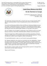 Statement by the Delegation of the United States of America on the parliamentary elections in Georgia, held on 31 October and 21 November 2020