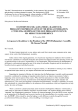 Statement by the Delegation of the Russian Federation in response to the address by the President of the OSCE Parliamentary Assembly, H.E. George Tsereteli