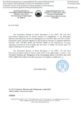 Information Exchange by the Delegation of North Macedonia on Conventional Arms Transfer