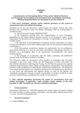 Response by the Delegation of Romania to the Questionnaire on Participating States’ Policy and/or National Practices and Procedures for the Export of Conventional Arms and Related Technology