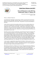 Farewell Remarks by Ambassador James S. Gilmore III