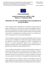 Déclaration de l’UE sur la déclaration des co-présidents du groupe de Minsk