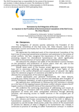 Statement by the Delegation of Ukraine in response to the address by the President of the International Committee of the Red Cross, Mr. P. Maurer
