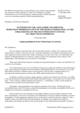 Statement by the Delegation of the Russian Federation on federal executions in the United States of America