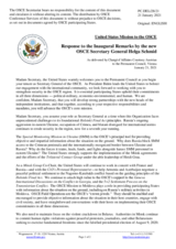 Statement by the Delegation of the United States of America in response to the inaugural remarks by the new OSCE Secretary General, H.E. Ms. Helga Schmid
