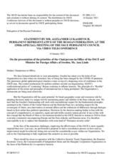 Statement by the Delegation of the Russian Federation in response to the address by the Chairperson-in-Office of the OSCE, Minister for Foreign Affairs of Sweden, H.E. Ms. Ann Linde