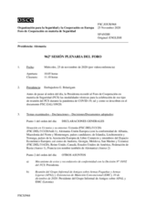 Diario de la 962ª Sesión plenaria del Foro de Cooperación en materia de Seguridad