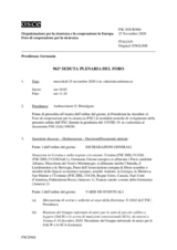 Giornale della 962a Seduta plenaria del Foro di cooperazione per la sicurezza