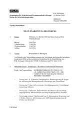 Journal der 958. Plenarsitzung des Forums