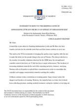 Statement by the Delegation of Norway in response to the report by Ambassador Yaşar Halit Çevik and to the update by Ambassador Heidi Grau