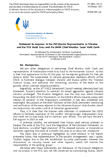 Statement by the Delegation of Ukraine in response to the report by Ambassador Yaşar Halit Çevik and to the update by Ambassador Heidi Grau