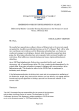 Statement by the Delegation of Norway on recent developments in Belarus