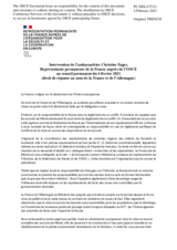 Intervention de l’ambassadrice Christine Fages, droit de réponse au nom de la France et de l’Allemagne